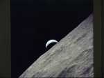 Cresent Earth rises above lunar horizon Image Credit: NASA