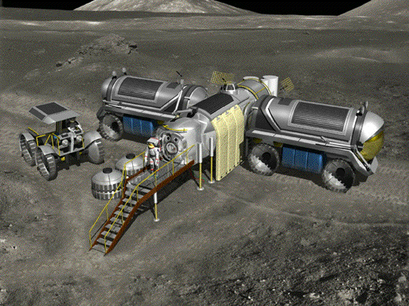 Early NASA concept of a moon base.