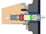 Illustration of feed-through electrical connections at the external tank liquid hydrogen tank structural interface, near the aft end of the tank.
Image Credit: NASA/MSFC 
