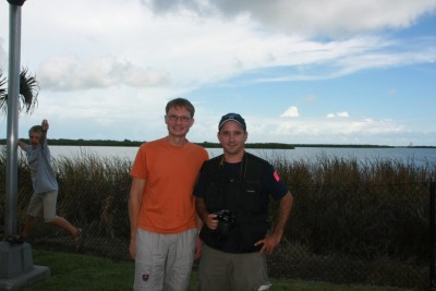 Armando Perdomo (right) and me in Kennedy Space Center. We met online via my blog and also met at KSC.