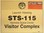 An actual car placard that must be displayed inside the car to gain access to Kennedy Space Center on launch days.