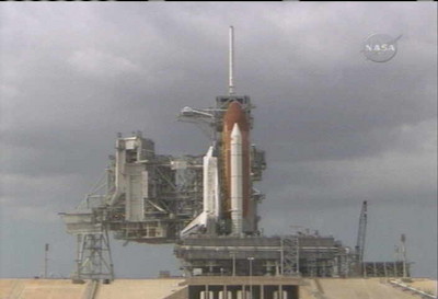 Shuttle Discovery arrived at the launch pad (STS-120 mission)