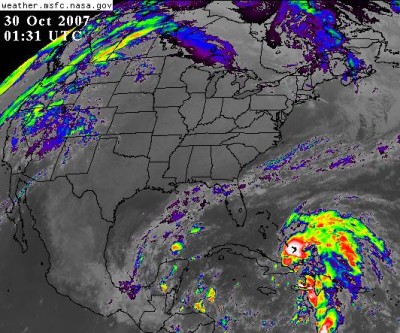 Tropical Storm Noel on its way to the Florida East Cost