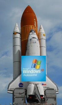 Space Shuttle flies Windows XP into space...