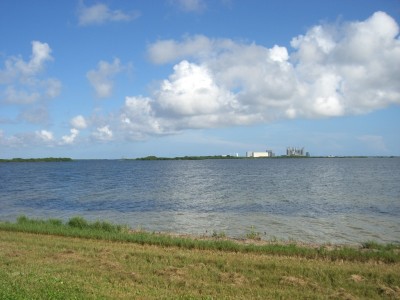 Somewhat later - clouds move towards the shuttle launch pad.