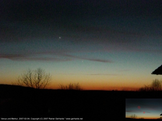 Merkur und Venues whrend des Sonnenuntergangs