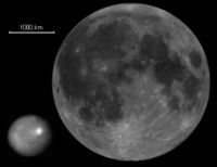 Ceres im Größenvergleich mit dem Mond der Erde
