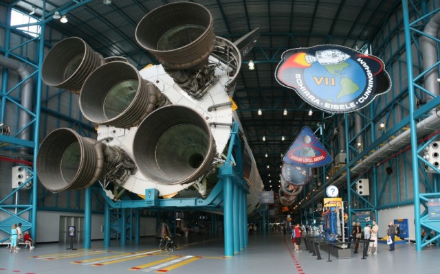 A peek at Kennedy Space Center's Saturn V center.
