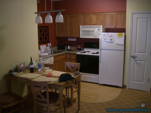 An inside view of the Residence Inn in Cape Canaveral. I stayed there in 2007 and it was an excellent, brand-new hotel. I enjoyed the stay very much. Pictures show actual room details.