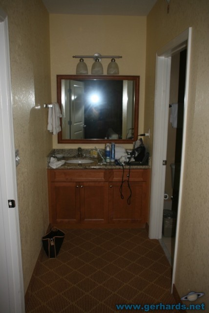 An inside view of the Residence Inn in Cape Canaveral. I stayed there in 2007 and it was an excellent, brand-new hotel. I enjoyed the stay very much. Pictures show actual room details.