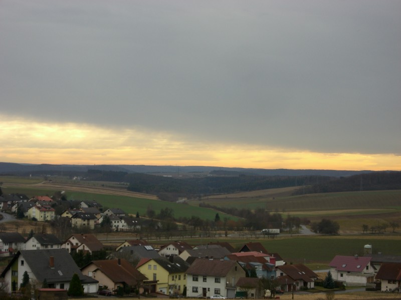 &quot;Mittagsrot&quot; in Gro&szlig;rinderfeld. Aufgenommen am 11. Januar 2008 gegen 13:45.