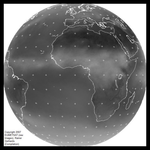 Combined cloud cover for the month of 2007-08.