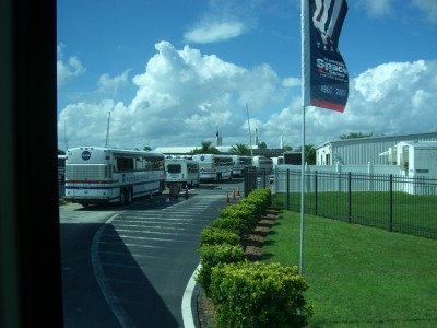 All these busses head back to Kennedy Space Center as quickly as possible. Imagine the traffic...