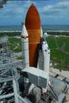 Space Shuttle Discovery has arrived at Launch Pad 39A.