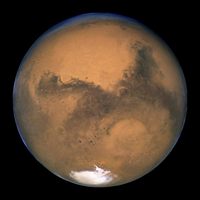 Mars mit Eiskappe am Pol